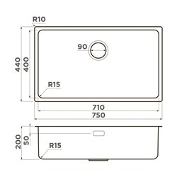 Omoikiri Tadzava 75-U/I Ultra 15-IN нерж. сталь/нержавеющая сталь