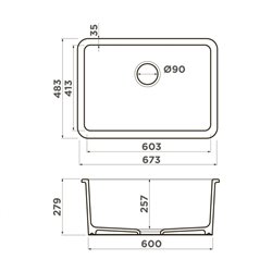 Omoikiri Torishima 67-U/I-WH Glossy Natceramic/белый глянцевый