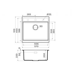 Omoikiri Kitagawa 57-GB Artceramic/графит