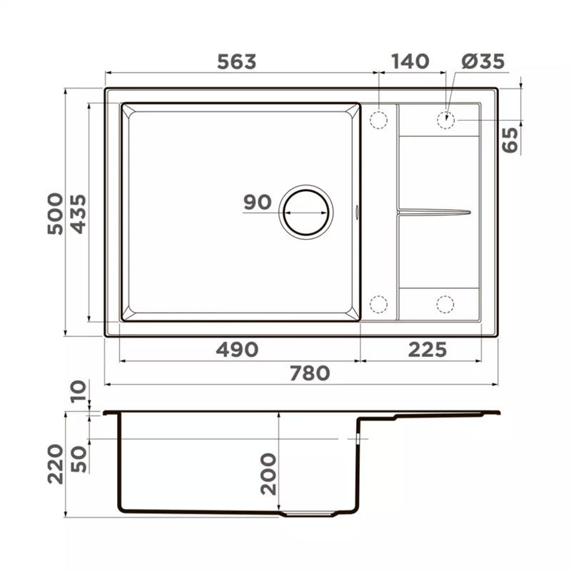 Omoikiri Sumi 78A-LB-GB Artceramic/графит