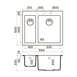 Omoikiri Bosen 59-2A-WH Artceramic/белый