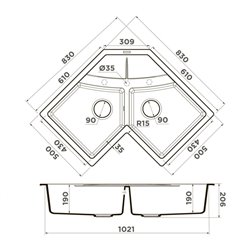 Omoikiri Sumi 83C-PL Tetogranit/платина