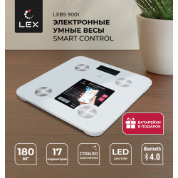 Lex Весы напольные умные  LXBS 9001 ( белые)