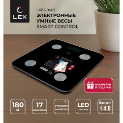 Lex Весы напольные умные  LXBS 9002 ( черные)