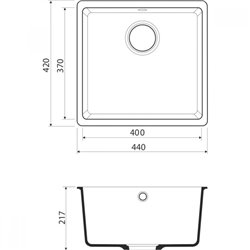 Omoikiri Kata 44-U-GR Artgranit/leningrad grey