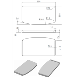 Rivelato Доска для мойки AL_V3 300*550*39 мм с лого бук массивAL_V3