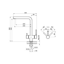 GRANULA KS-7011, МАТОВАЯ СТАЛЬ, СМЕСИТЕЛЬ КУХОННЫЙ KITCHEN SPACE