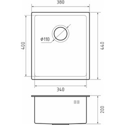 Rivelato Rinox 3844 UN нерж.сталь 1 чаша 380*440*200 мм