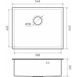 Rivelato Rinox 5444 UN нерж.сталь 1 чаша 540*440*200 мм