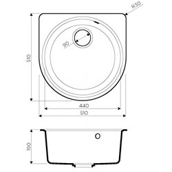 Omoikiri Akegata 51-BL Artgranit/черный