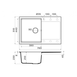 Omoikiri Daisen 78T-BL Tetogranit/черный